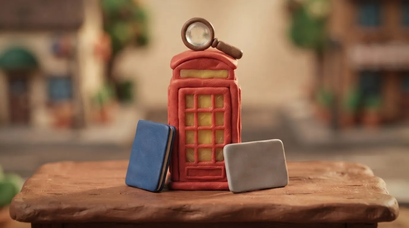 Clay-diorama illustration for the UK passport vs UK visa photo guide