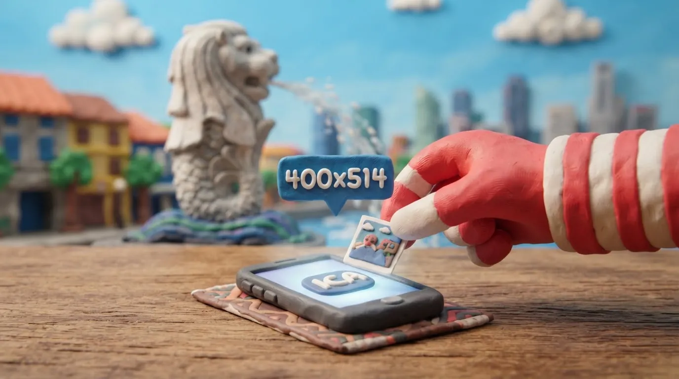 Пластилінова ілюстрація: рука завантажує фотографію 35x45 мм на екран смартфона з логотипом ICA та розміром 400x514.