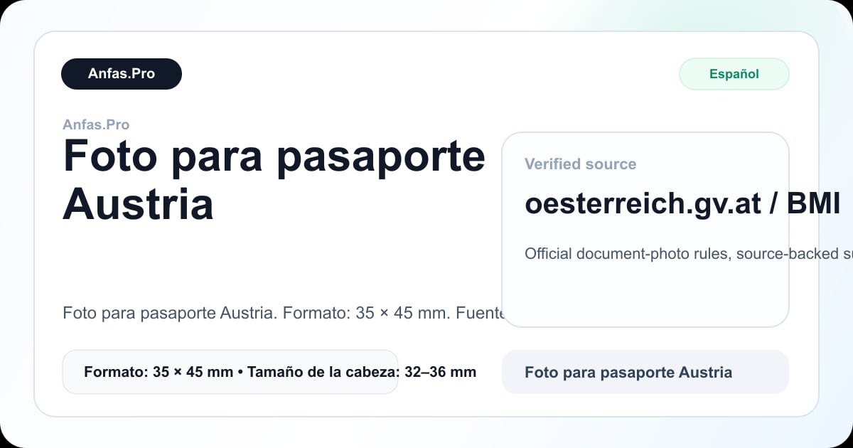 Ejemplo visual para Tamaño de foto de pasaporte en píxeles, cm y pulgadas
