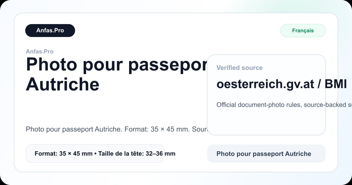 Exemple visuel pour Taille photo de passeport en pixels, cm et pouces
