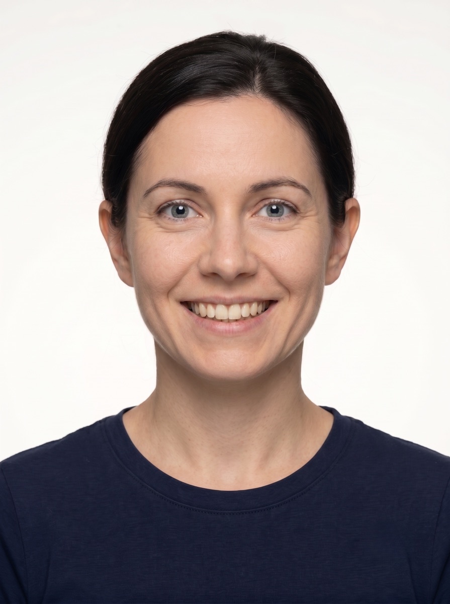 Rejected Brazil visa photo example — visible smile with teeth or open mouth instead of a neutral expression. Brazil eVisa / VFS Global would reject this for visa applications.